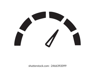 Doodle dibujado a mano Velocímetro, icono del tacómetro. Señal del indicador de velocidad. No. Ilustración vectorial