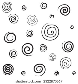 hand drawn doodle spiral illustration vector 