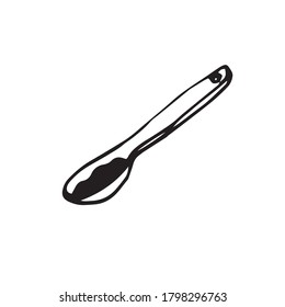Handgezeichneter Doodle-Löffel mit Marmelade. Vektorgrafik