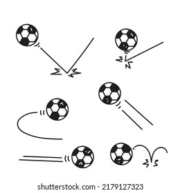 hand drawn doodle sport ball bounce collection illustration vector