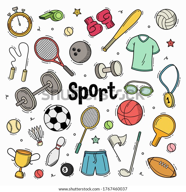 Hand Drawn Doodle Sport Collection Vector Stock Vector Royalty Free