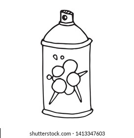 Hand drawn doodle spray paint can