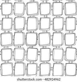 Cuadros de doodle dibujados a mano. Fondo abstracto vintage de marcos