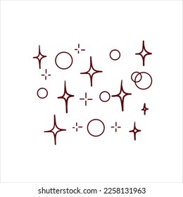 Hand Drawn Doodle star. Black and White Sparkling effect
