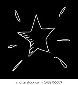 hand drawn doodle star burst vector illustration in black background
