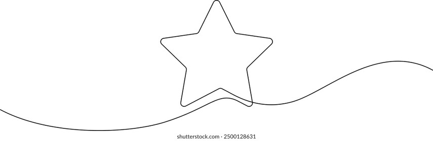 Hand drawn doodle star in continuous line art style. Single line vector illustration, editable stroke.
