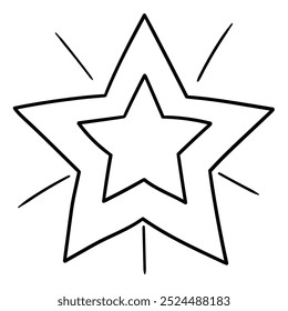 Hand drawn doodle star isolated on a white background. Vector illustration.