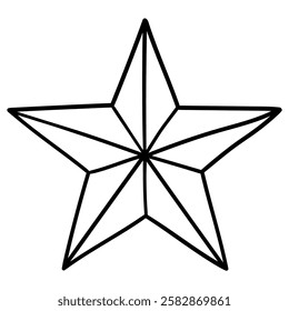 Hand drawn doodle star isolated on a white background. Vector illustration.