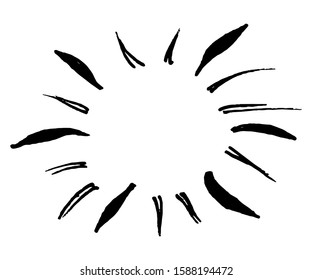 hand drawn doodle starburst, sunburst, firework, explosion set. doodle design element. vector illustration