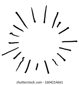 hand drawn doodle starburst, sunburst. doodle design element. vector illustration