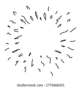hand drawn doodle starburst, sunburst. doodle design element. vector illustration