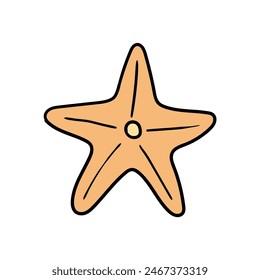 Hand drawn doodle starfish icon isolated on white background. Vector illustration.