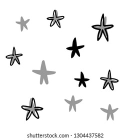 Hand drawn doodle stars vector collection