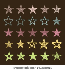 Hand drawn doodle stars vector 