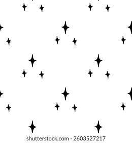 Hand drawn doodle stars Vector Illustration Pattern 