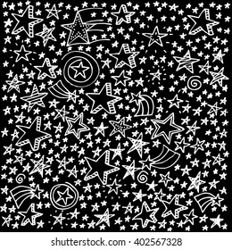 Hand drawn doodle stars vector collection