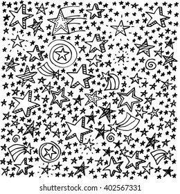 Hand Drawn Doodle Stars Vector Collection Stock Vector (Royalty Free ...