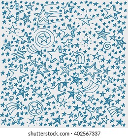 Hand drawn doodle stars vector collection