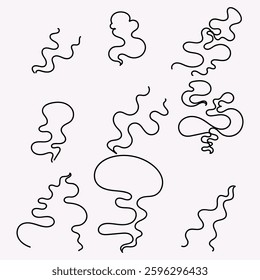 hand drawn doodle steam clouds illustration