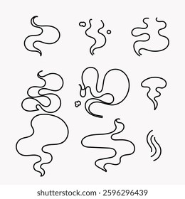hand drawn doodle steam clouds illustration