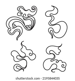 hand drawn doodle Steam smoke illustration vector