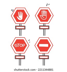 hand drawn doodle stop sign illustration vector