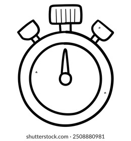 Dibujado a mano doodle cronómetro aislado sobre fondo blanco. Ilustración vectorial.