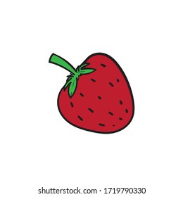 handgezeichnete Erdbeerfruchtskarikatur