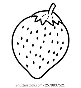 Hand drawn doodle strawberry isolated on white background. Vector illustration.