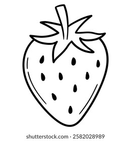 Hand drawn doodle strawberry isolated on white background. Vector illustration.