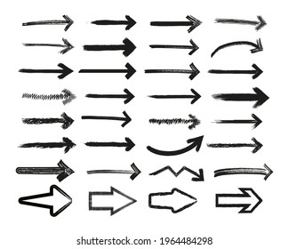 Hand Drawn Doodle Style Arrow Elements Set