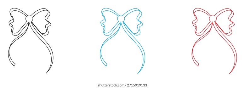 Hand drawn doodle style with bow and ribbon frames and stripes. design and decoration of card, poster, banner, greeting card and invitation. Christmas and New Year holiday frame design . 