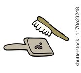 hand drawn doodle style cartoon brush and mirror