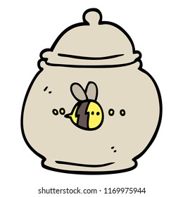 hand drawn doodle style cartoon honey pot