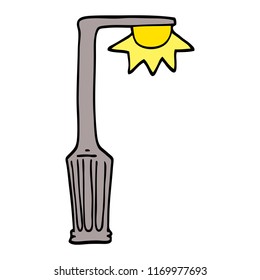 hand drawn doodle style cartoon lamp post