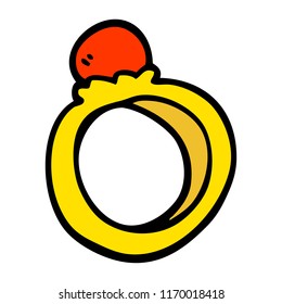 hand drawn doodle style cartoon engagement ring