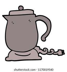 hand drawn doodle style cartoon kettle