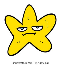 hand drawn doodle style cartoon star fish