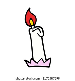 hand drawn doodle style cartoon birthday candle