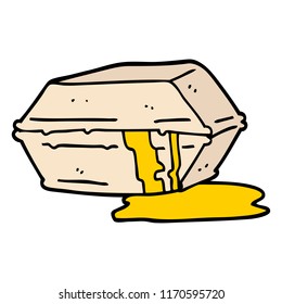 hand drawn doodle style cartoon greasy take out food