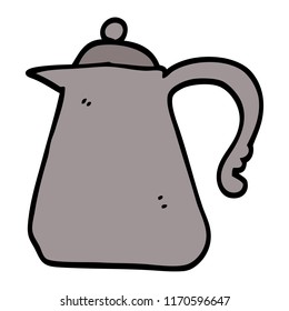 hand drawn doodle style cartoon kettle