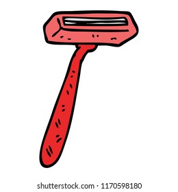 hand drawn doodle style cartoon disposable razor