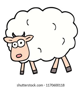 hand drawn doodle style cartoon sheep