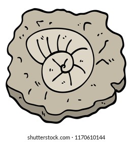 hand drawn doodle style cartoon ancient fossil