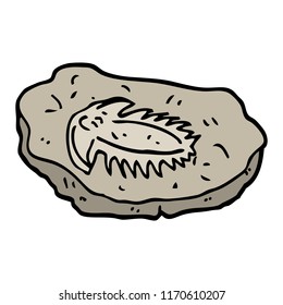 hand drawn doodle style cartoon ancient fossil