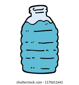 hand drawn doodle style cartoon water bottle