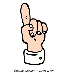 hand drawn doodle style cartoon pointing hand