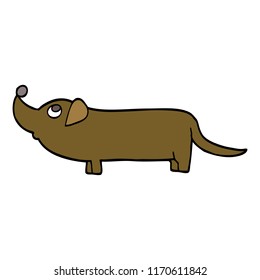 hand drawn doodle style cartoon dachshund