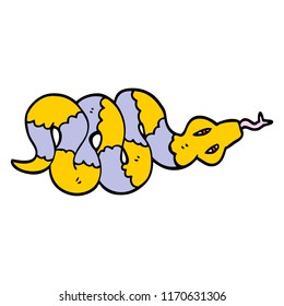 caricatura de estilo doodle dibujada a mano serpiente venenosa
