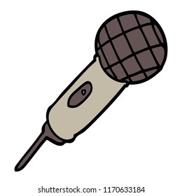 hand drawn doodle style cartoon microphone